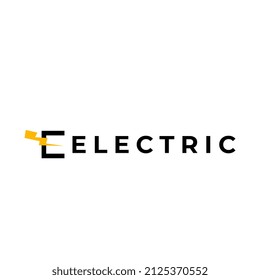flat e eelectric logo design