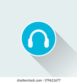 flat earphone symbol icon