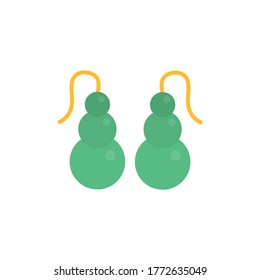 Flat earrings, jewelry icon, vector illustration isolated on white background