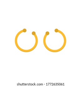 Flat earrings, jewelry icon, vector illustration isolated on white background