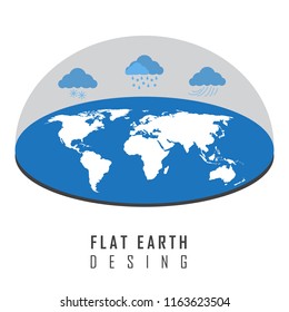 Flat earth desing concept illustration vector graphic