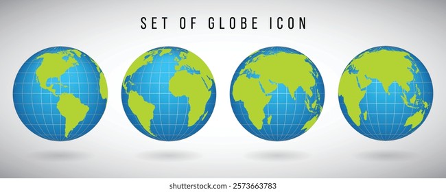 Flat Earth globe illustration isolated on white background.
