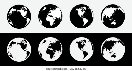 Flat Earth globe illustration isolated on white background.
