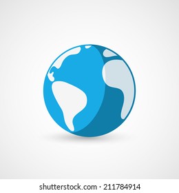 Flat Earth icon. Geography.