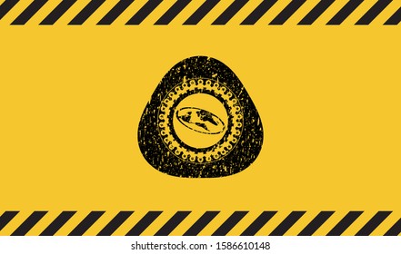 flat earth icon grunge warning sign emblem. Vector Illustration. Detailed.
