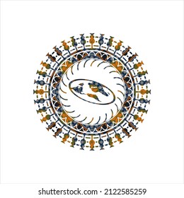 flaches Erdsymbol im arabischen Stil. Arabeske Einrichtung. 
