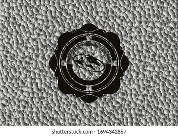 flat earth icon inside black emblem with bubbles background. Vintage. Vector Illustration. Detailed.
