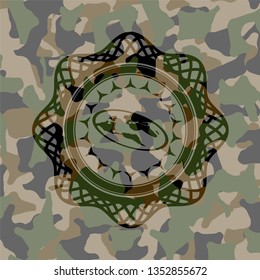 flat earth icon inside camo emblem