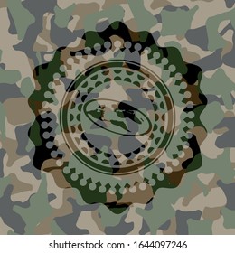 flat earth icon inside camo emblem