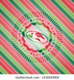 flat earth icon inside christmas style badge..