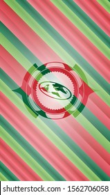 flat earth icon inside christmas emblem.