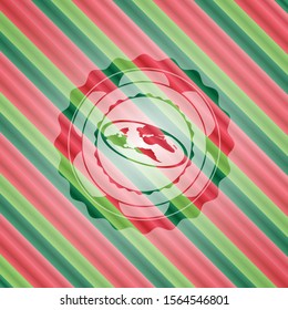 flat earth icon inside christmas style badge..