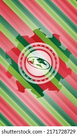 flat earth icon inside christmas badge background. 