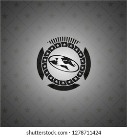 flat earth icon inside realistic black emblem flat earth icon inside realistic black emblem