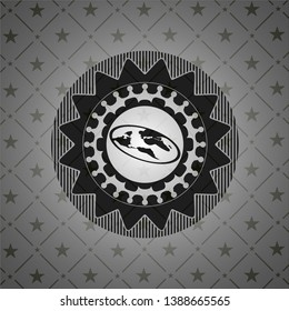 flat earth icon inside realistic black emblem