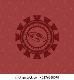 flat earth icon inside red icon or emblem