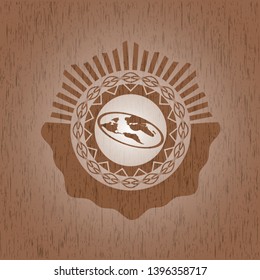flat earth icon inside wood emblem