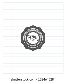 flat earth icon pencil strokes emblem. Vector Illustration. Detailed. 
