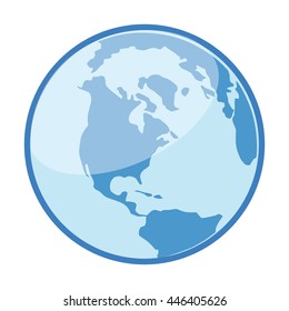 Flat earth icon.Vector planet Earth icon