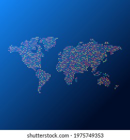 Flat earth, templates for website patterns, anual reports, infographics. vector world map, isolated on a blue background. Globe worldmap icons are similar.