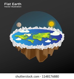 Flat earth theory concept illustration