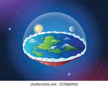 Flat Earth Theory Concept Illustration