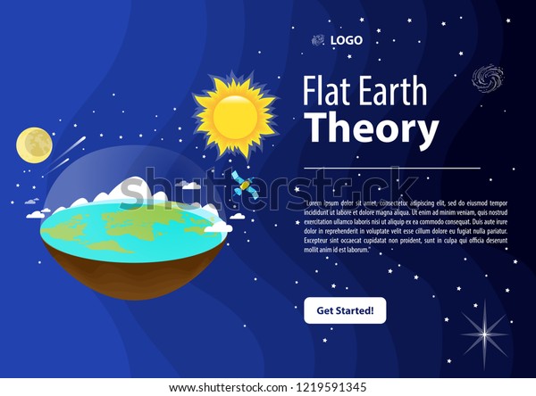 Flat Earth theory. Vector illustration for posters,\
banners and much more.