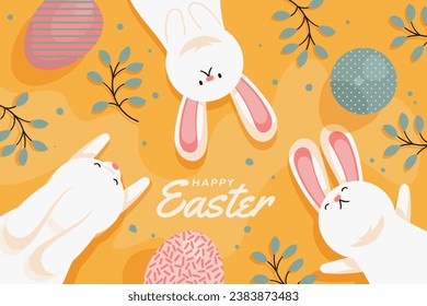 Flat easter background vector design in eps 10