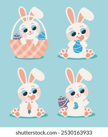 Vector de colección de conejo de Pascua