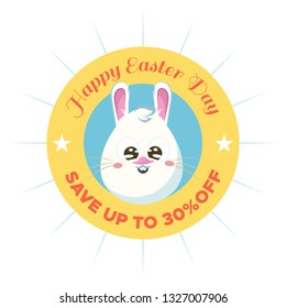Flat easter day badge	
