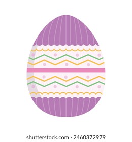 Flat easter egg on white background.