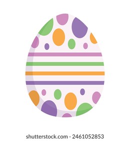Flat easter egg on white background.