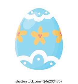 Flat easter egg on white background.