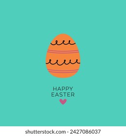 Huevo de Pascua. Tarjeta de felicitación para Feliz Pascua. Ilustración minimalista de moda. Decoración de sitios web, elementos gráficos. Cubiertas de vacaciones, carteles, banners, tarjeta de felicitación. Ilustraciones de vector plano