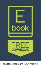 Flat Ebook Free Download Icon. Vector Button