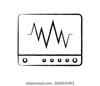 Flat ECG monitor 
icon for healthcare design