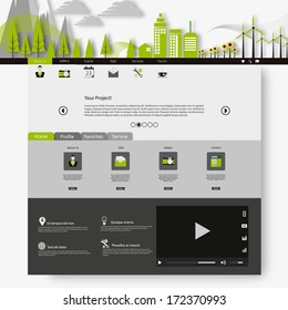 Flat eco city on Flat Website Template Design 