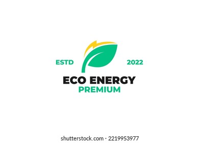 Flat eco energy logo design vector illustration