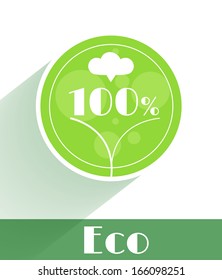 Flat eco icon of ecology concepts with long shadow
