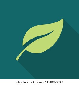 Flat Eco Icon With Long Shadow