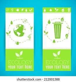 flat eco infographic background vertical banners concept. Vector illustration design