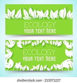 flat eco leaf banners concept. Vector illustration design