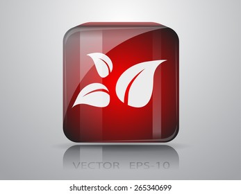 Flat eco leaf icon