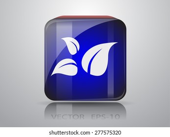 Flat eco leaf icon
