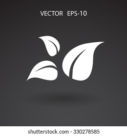 Flat eco leaf icon