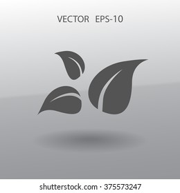 Flat eco leaf icon