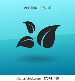 Flat eco leaf icon