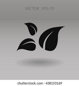 Icono de hoja ecológica plana