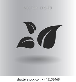 Flat eco leaf icon