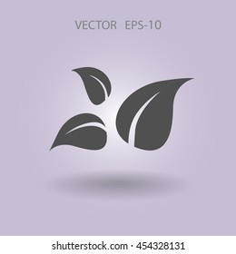 Flat eco leaf icon